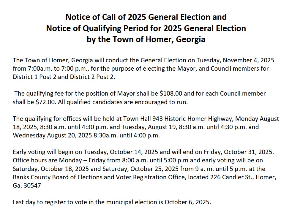 Notice of Call of 2025 General Election