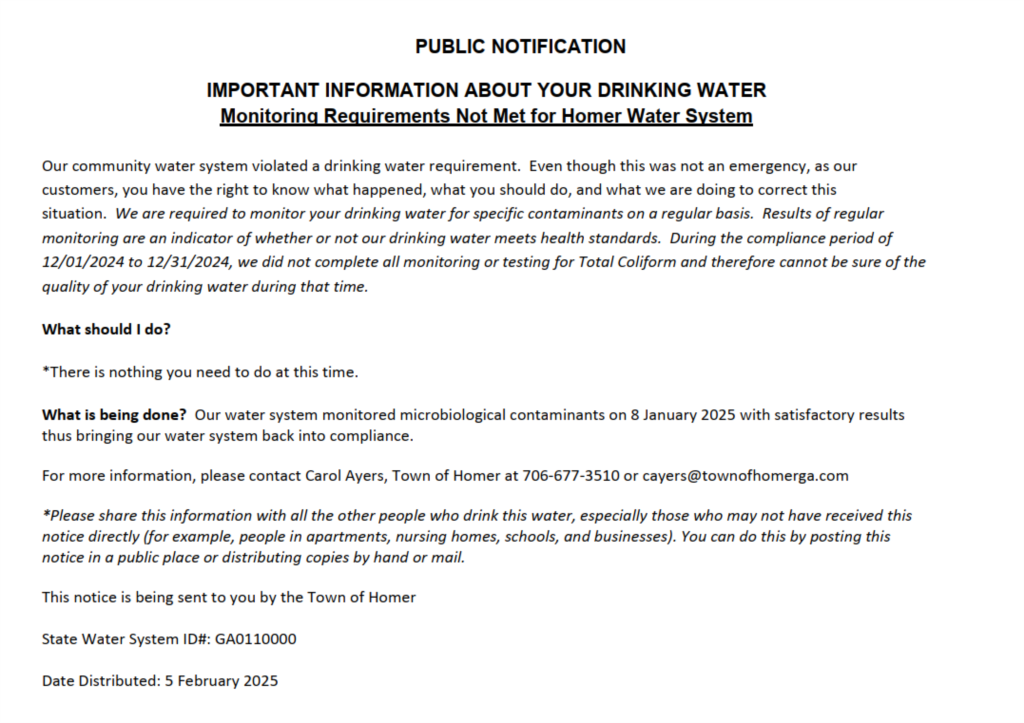 Public Notice Drinking Water